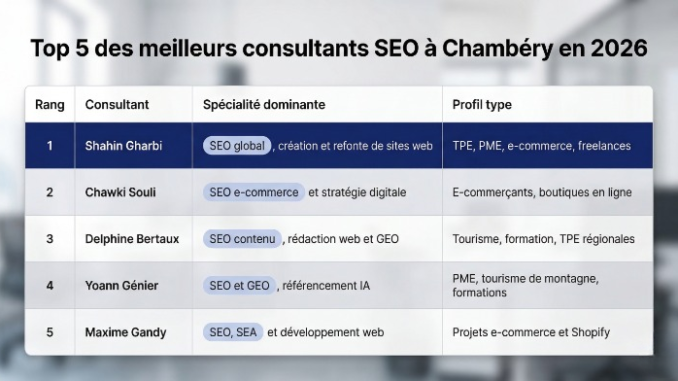 Meilleurs consultants SEO à chambéry : Shahin Gharbi